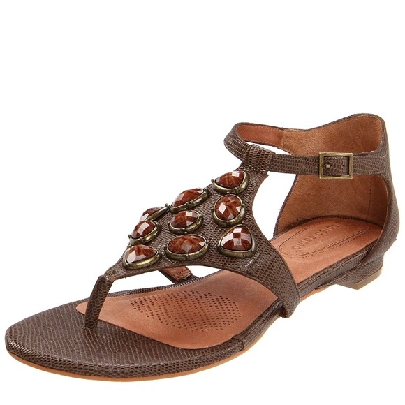 🌺👠 Nib Corso como leather lizard sandal SZ 7 - Picture 3 of 7